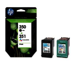 HP 350/351 Tri-colour & Black Ink Cartridges - Twin Pack